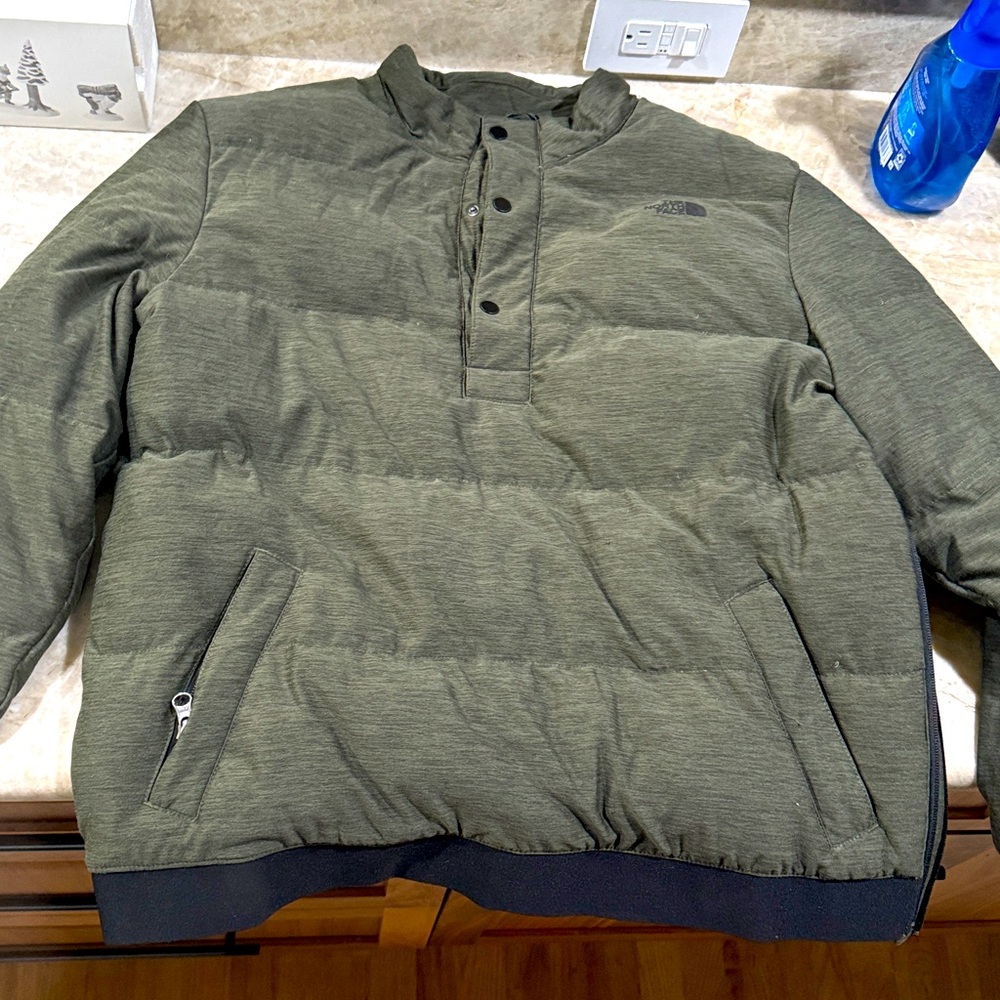 THE NORTH FACE EROS Down Jacket 3/4 Snap Pullover Puffer 550